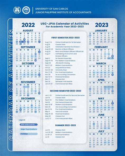 usc academic calender